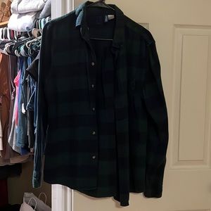 Green plaid button up